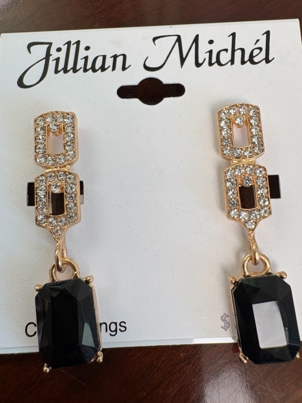 Jillian Michel Gold Tone Drop Clip Earrings